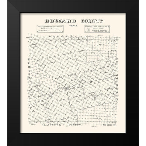 Howard County Texas - Stakemann 1890 Black Modern Wood Framed Art Print by Stakemann