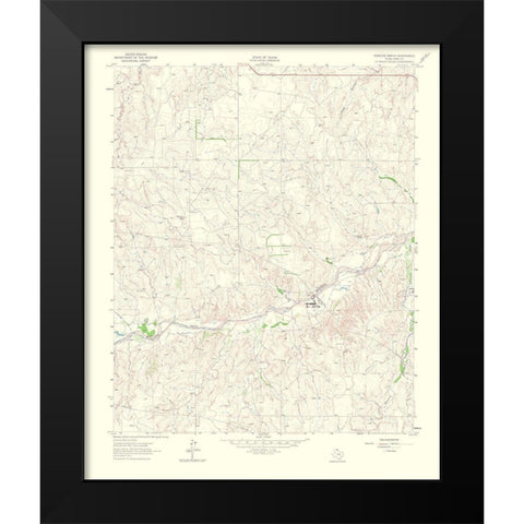 Hudgens Ranch Texas Quad - USGS 1965 Black Modern Wood Framed Art Print by USGS