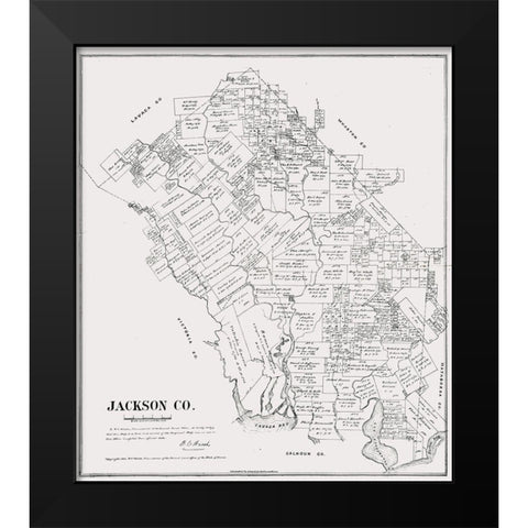 Jackson County Texas - Walsh 1880 Black Modern Wood Framed Art Print by Walsh