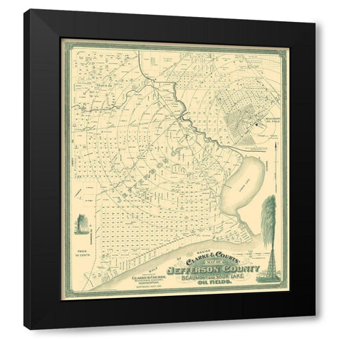 Jefferson Texas Landowner - Clarke 1901 Black Modern Wood Framed Art Print with Double Matting by Clarke
