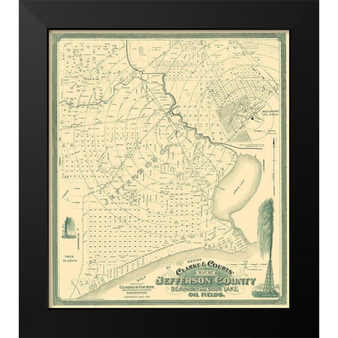 Jefferson Texas Landowner - Clarke 1901 Black Modern Wood Framed Art Print by Clarke