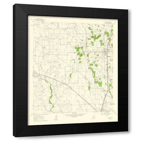 Joshua Texas Quad - USGS 1963 Black Modern Wood Framed Art Print with Double Matting by USGS