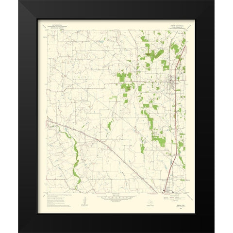 Joshua Texas Quad - USGS 1963 Black Modern Wood Framed Art Print by USGS