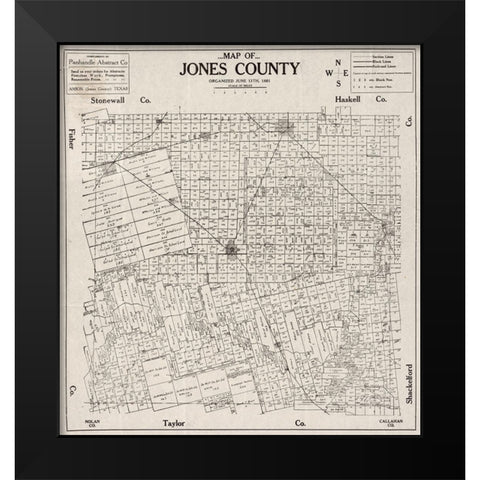 Jones County Texas -1880 Black Modern Wood Framed Art Print by Unknown