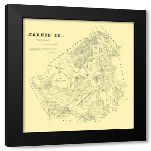 Karnes County Texas - Walsh 1880 Black Modern Wood Framed Art Print with Double Matting by Walsh