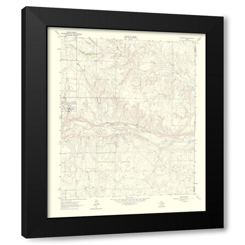 Kelton Southeast Texas Quad - USGS 1965 Black Modern Wood Framed Art Print with Double Matting by USGS