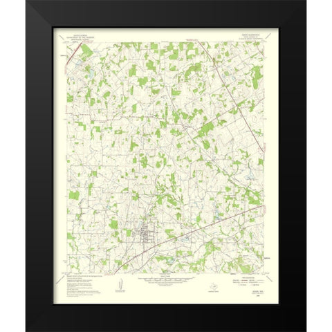 Keene Texas Quad - USGS 1963 Black Modern Wood Framed Art Print by USGS