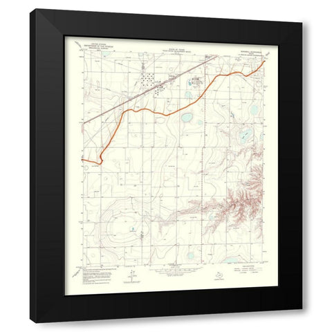 Kingsmill Texas Quad - USGS 1967 Black Modern Wood Framed Art Print with Double Matting by USGS