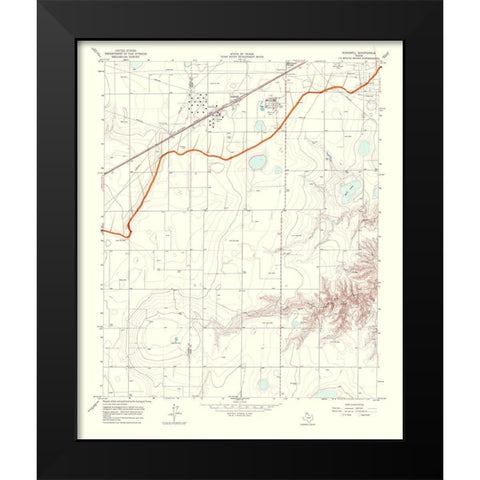 Kingsmill Texas Quad - USGS 1967 Black Modern Wood Framed Art Print by USGS
