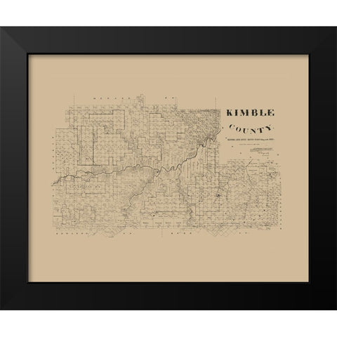 Kimble County Texas - McGaughey 1892 Black Modern Wood Framed Art Print by McGaughey