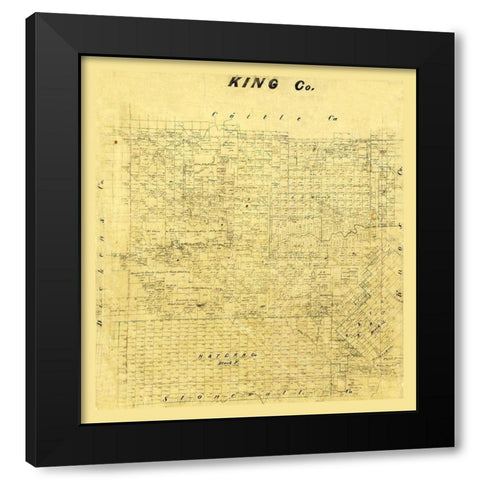 King County Texas Black Modern Wood Framed Art Print by Unknown