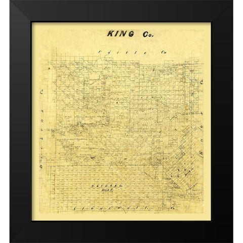 King County Texas Black Modern Wood Framed Art Print by Unknown