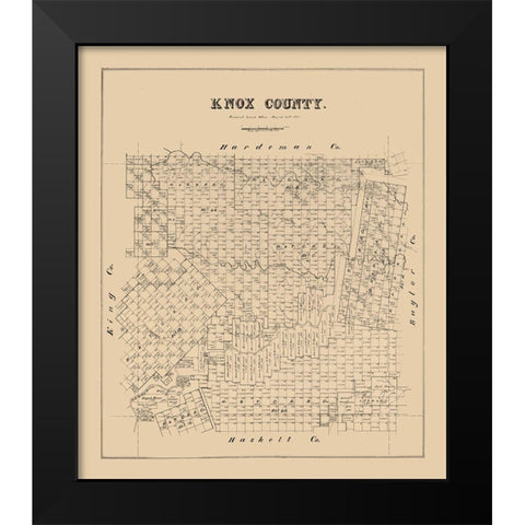 Knox County Texas -1880 Black Modern Wood Framed Art Print by Unknown