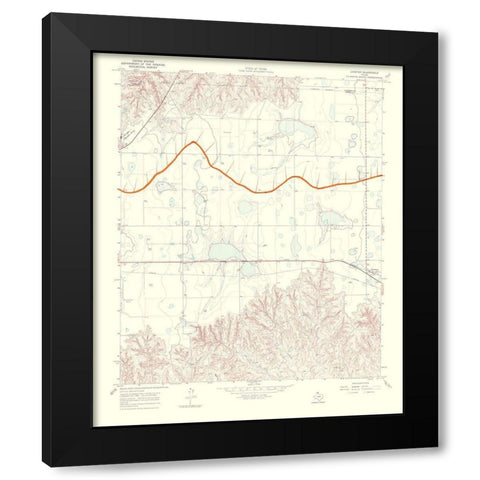 Laketon Texas Quad - USGS 1970 Black Modern Wood Framed Art Print by USGS