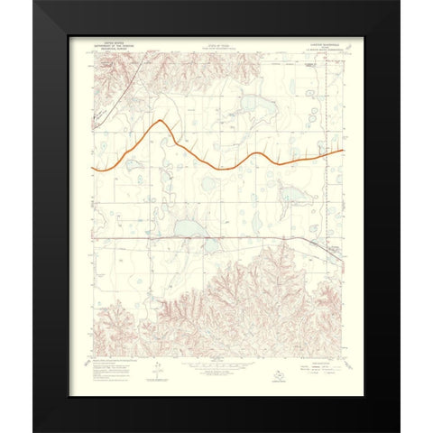 Laketon Texas Quad - USGS 1970 Black Modern Wood Framed Art Print by USGS