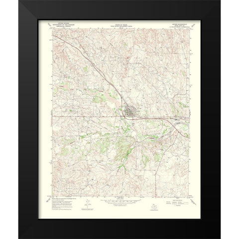 Lefors Texas Quad - USGS 1969 Black Modern Wood Framed Art Print by USGS