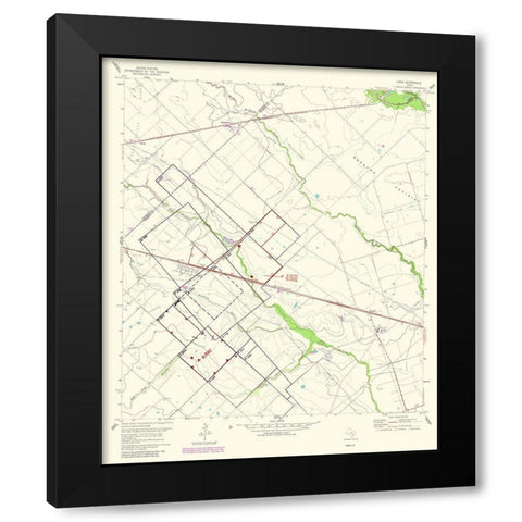 Lissie Texas Quad - USGS 1983 Black Modern Wood Framed Art Print with Double Matting by USGS