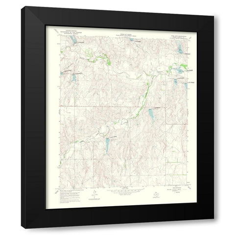 Lake June Texas Quad - USGS 1969 Black Modern Wood Framed Art Print with Double Matting by USGS