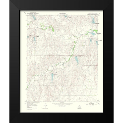 Lake June Texas Quad - USGS 1969 Black Modern Wood Framed Art Print by USGS