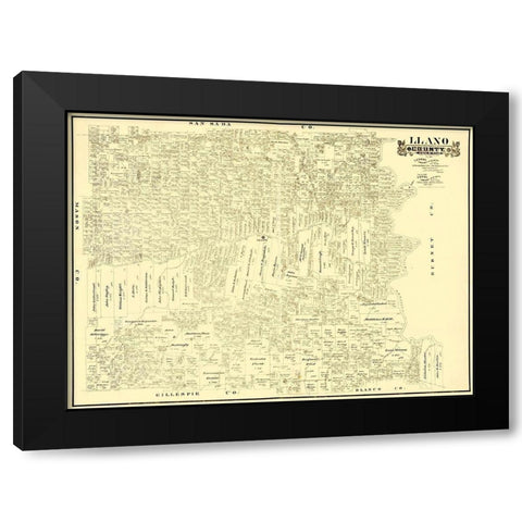 Llano Texas Landowner - Gast 1890 Black Modern Wood Framed Art Print by Gast
