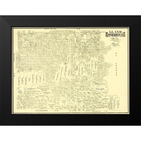 Llano Texas Landowner - Gast 1890 Black Modern Wood Framed Art Print by Gast