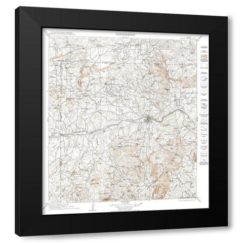 Llano Texas Quad - USGS 1901 Black Modern Wood Framed Art Print by USGS