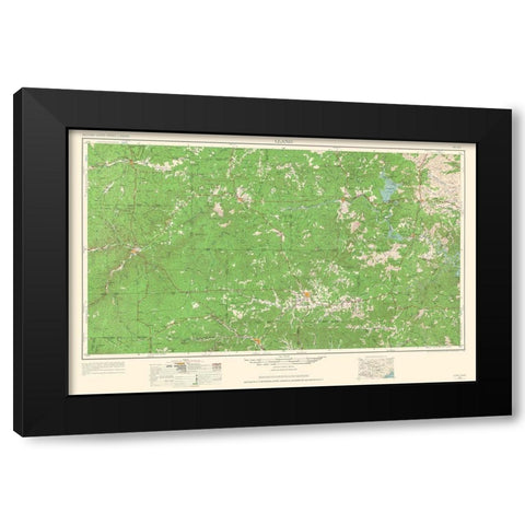 Llano Texas Quad - USGS 1964 Black Modern Wood Framed Art Print with Double Matting by USGS
