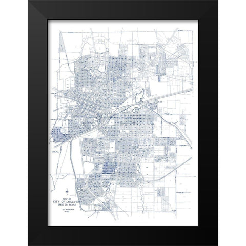 Longview Texas - 1949 Black Modern Wood Framed Art Print by Unknown