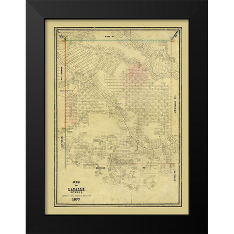 La Salle County Texas - Arlitt 1877 Black Modern Wood Framed Art Print by Arlitt