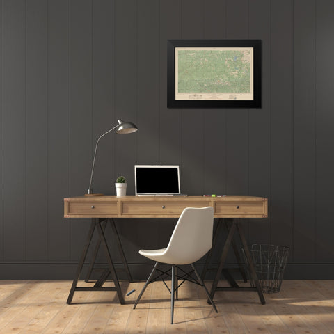 Llano Texas Quad - USGS 1954 Black Modern Wood Framed Art Print by USGS