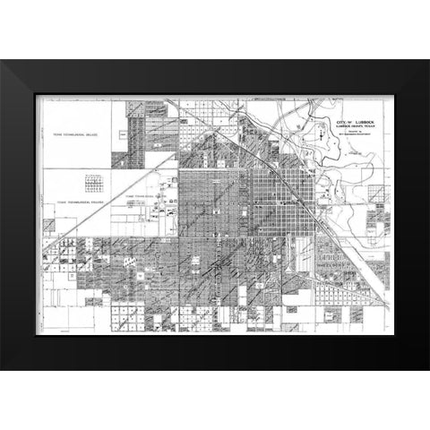 Lubbock Texas - City Engineering Dept 1946 Black Modern Wood Framed Art Print by City Engineering Dept