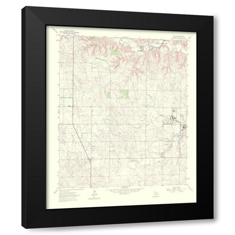 Lutie Texas Quad - USGS 1967 Black Modern Wood Framed Art Print by USGS