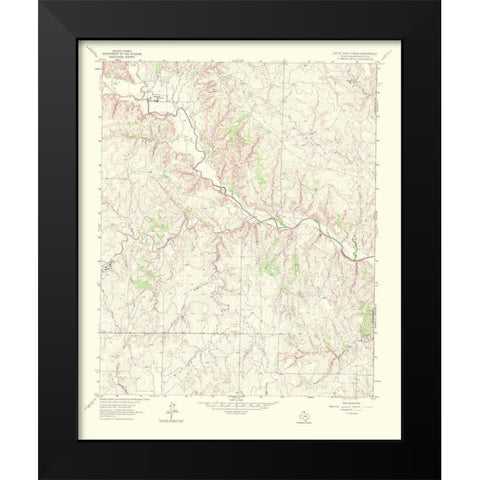 Little Wolf Creek Texas Quad - USGS 1967 Black Modern Wood Framed Art Print by USGS