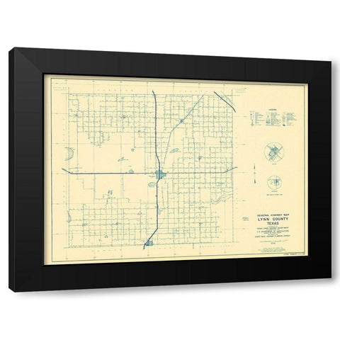Lynn Texas Highway - Highway Dept 1936 Black Modern Wood Framed Art Print by Highway Dept