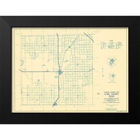 Lynn Texas Highway - Highway Dept 1936 Black Modern Wood Framed Art Print by Highway Dept