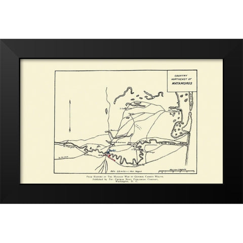 Country Northeast of Matamoros - Church News 1892 Black Modern Wood Framed Art Print by Church News