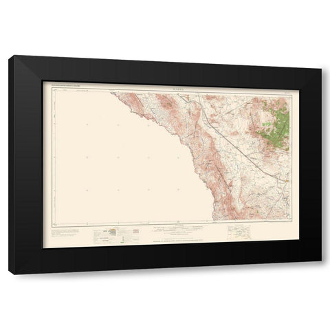 Marfa Texas Quad - USGS 1959 Black Modern Wood Framed Art Print with Double Matting by USGS
