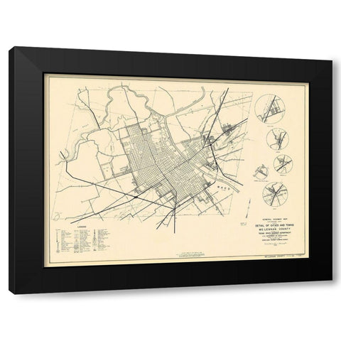 Mclennan Texas Highway - Highway Dept 1936 Black Modern Wood Framed Art Print by Highway Dept