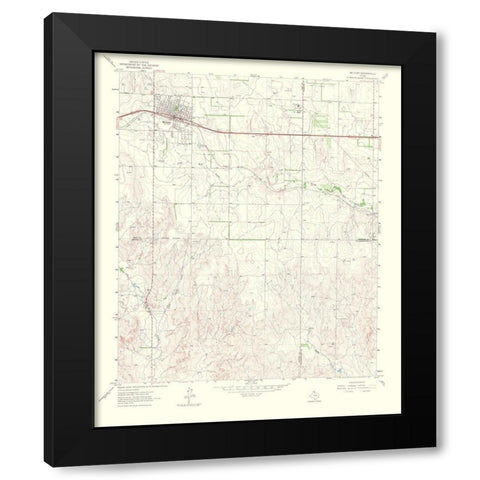 Mcclean Texas Quad - USGS 1967 Black Modern Wood Framed Art Print with Double Matting by USGS