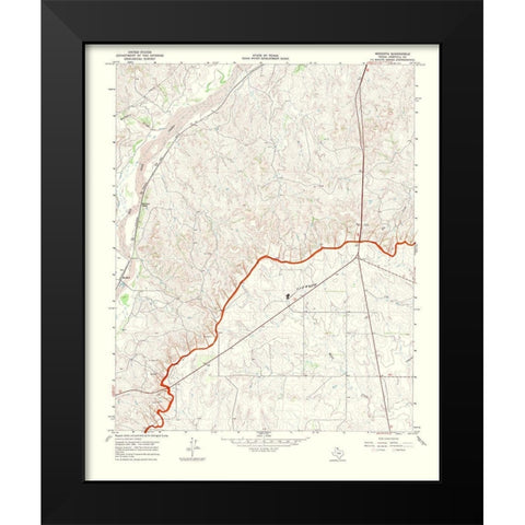 Mendota Texas Quad - USGS 1969 Black Modern Wood Framed Art Print by USGS