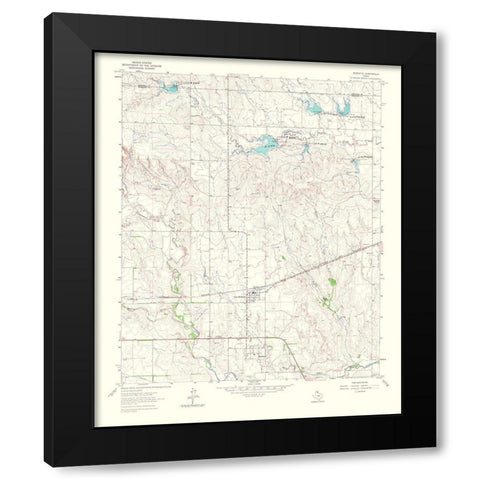 Mobeetie Texas Quad - USGS 1966 Black Modern Wood Framed Art Print with Double Matting by USGS