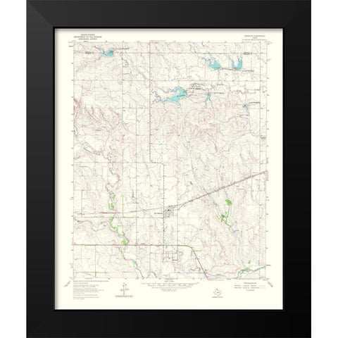 Mobeetie Texas Quad - USGS 1966 Black Modern Wood Framed Art Print by USGS