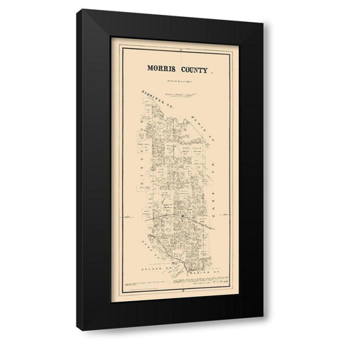 Morris County Texas - Walsh 1880 Black Modern Wood Framed Art Print with Double Matting by Walsh
