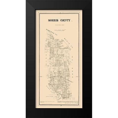 Morris County Texas - Walsh 1880 Black Modern Wood Framed Art Print by Walsh