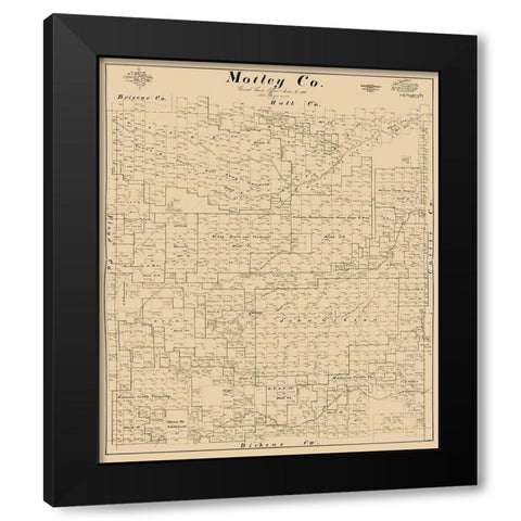 Motley County Texas - McGaughey 1893 Black Modern Wood Framed Art Print with Double Matting by McGaughey