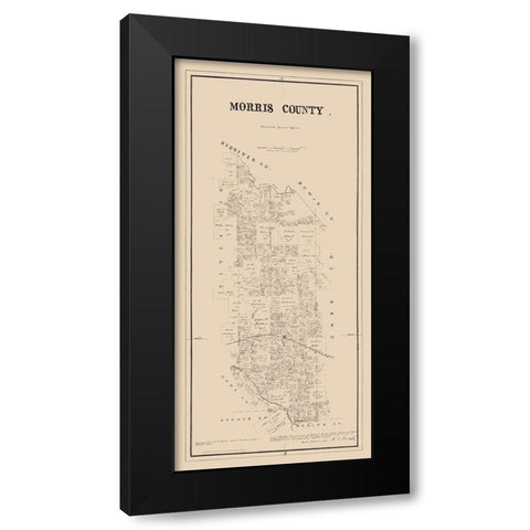 Morris County Texas -Walsh 1880 Black Modern Wood Framed Art Print with Double Matting by Walsh