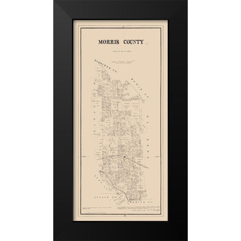 Morris County Texas -Walsh 1880 Black Modern Wood Framed Art Print by Walsh