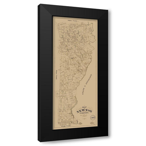Newton County Texas - McGaughey 1893 Black Modern Wood Framed Art Print by McGaughey