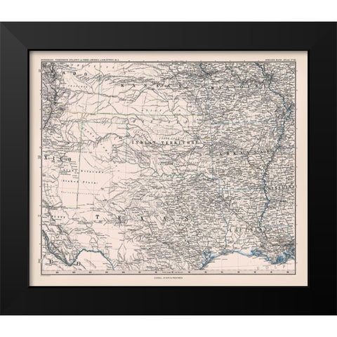 North Texas - Perthes 1872 Black Modern Wood Framed Art Print by Perthes