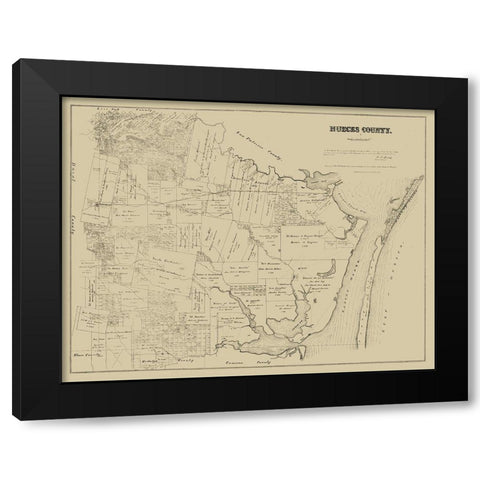 Nueces County Texas - Walsh 1879 Black Modern Wood Framed Art Print by Walsh